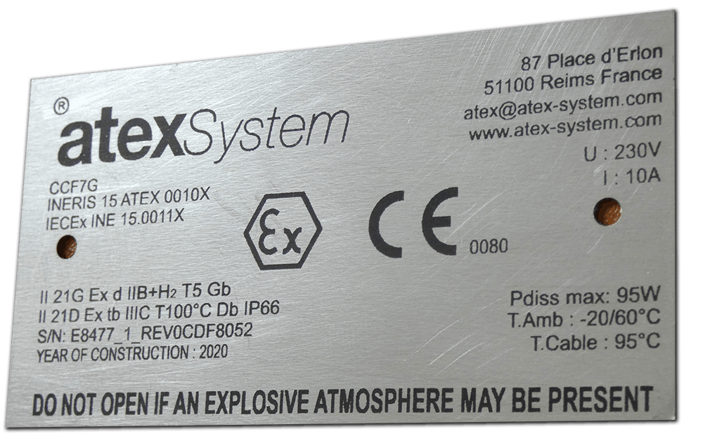 plaque ATEX